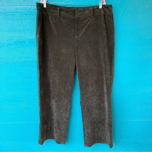 COLDWATER CREEK WHISPER CORDUROY DARK OLIVE WIDE LEG TROUSERS PANTS SIZE 18W - Picture 1 of 9